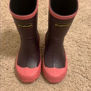 Purple and a pink Rain-boot/ Rubber Boot